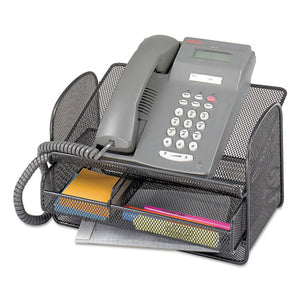 ESSAF2160BL - Onyx Angled Mesh Steel Telephone Stand, 11 3-4 X 9 1-4 X 7, Black