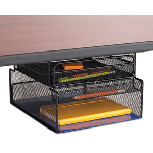ESSAF3244BL - Onyx Hanging Organizer W-drawer, Under Desk Mount, 12 1-3 X 10 X 7 1-4, Black
