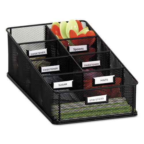 ESSAF3291BL - Onyx Breakroom Organizers, 7 Compartments, 16 X8 1-2x5 1-4, Steel Mesh, Black