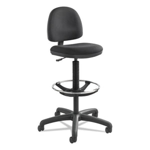 ESSAF3401BL - Precision Extended Height Swivel Stool W-adjustable Footring, Black Fabric