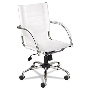 ESSAF3456WH - Flaunt Series Mid-Back Manager's Chair, White Leather-chrome