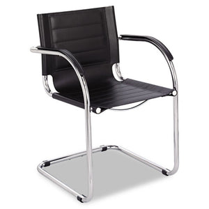 ESSAF3457BL - Flaunt Series Guest Chair, Black Leather-chrome