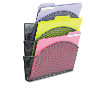 ESSAF4175BL - Onyx Magnetic Mesh Panel Accessories, 3 File Pocket, 13 X 4 1-3 X 13 1-2. Black