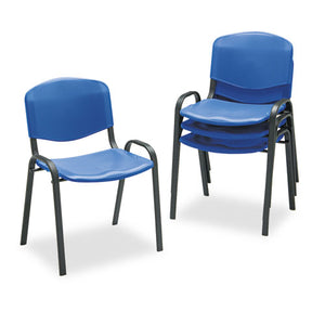 ESSAF4185BU - Contour Stacking Chairs, Blue W-black Frame, 4-carton