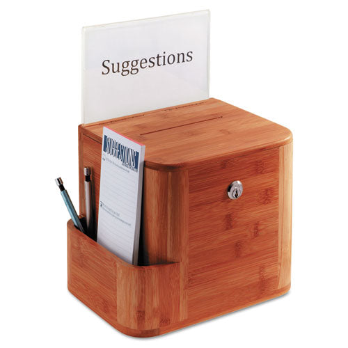 ESSAF4237CY - Bamboo Suggestion Box, 10 X 8 X 14, Cherry