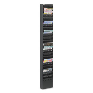 ESSAF4322BL - Steel Magazine Rack, 23 Compartments, 10w X 4d X 65-1-2h, Black