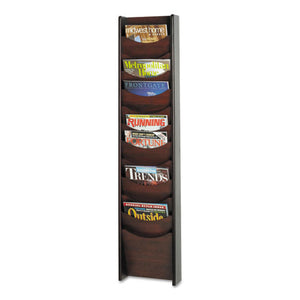 ESSAF4331MH - Solid Wood Wall-Mount Literature Display Rack, 11-1-4w X 3-3-4d X 48h, Mahogany