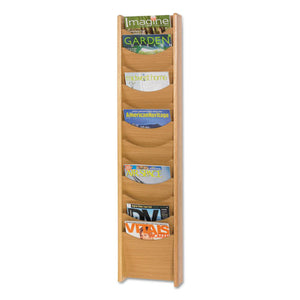 ESSAF4331MO - Solid Wood Wall-Mount Literature Display Rack, 11-1-4 X 3-3-4 X 48, Medium Oak