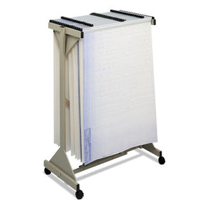 ESSAF5060 - Mobile Plan Center Sheet Rack, 18 Hanging Clamps, 43 3-4 X 20 1-2 X 51, Sand