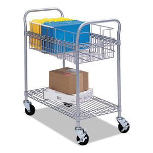 ESSAF5235GR - Wire Mail Cart, 600-Lb Cap, 18-3-4w X 26-3-4d X 38-1-2h, Metallic Gray