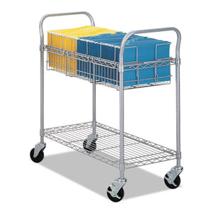 ESSAF5236GR - Wire Mail Cart, 600-Lb Cap, 18-3-4w X 39d X 38-1-2h, Metallic Gray