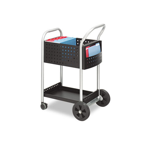 ESSAF5238BL - Scoot Mail Cart, One-Shelf, 22w X 27d X 40-1-2h, Black-silver