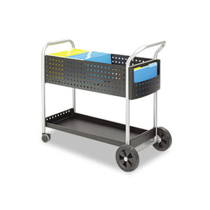 ESSAF5239BL - Scoot Mail Cart, One-Shelf, 22-1-2w X 39-1-2d X 40-3-4h, Black-silver