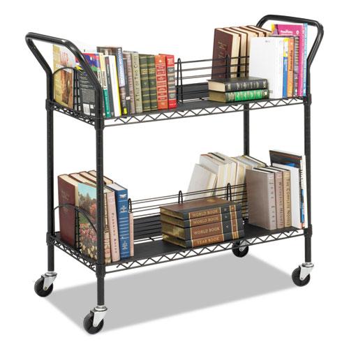 ESSAF5333BL - Wire Book Cart, Steel, Four-Shelf, 44w X 18-3-4d X 40-1-4h, Black