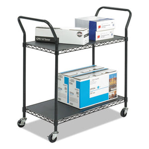 ESSAF5337BL - Wire Utility Cart, Two-Shelf, 43-3-4w X 19-1-4d X 40-1-2h, Black