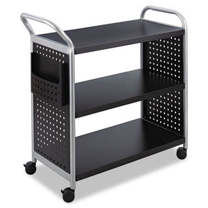 ESSAF5339BL - Scoot Three-Shelf Utility Cart, 31w X 18d X 38h, Black-silver