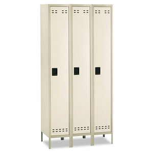 ESSAF5525TN - Single-Tier, Three-Column Locker, 36w X 18d X 78h, Two-Tone Tan