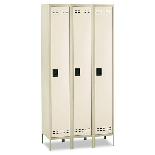 ESSAF5525TN - Single-Tier, Three-Column Locker, 36w X 18d X 78h, Two-Tone Tan