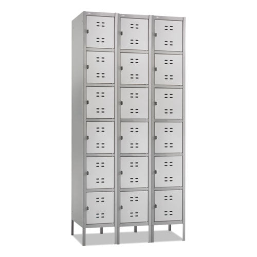 ESSAF5527GR - Three-Column Box Locker, 36w X 18d X 78h, Two-Tone Gray