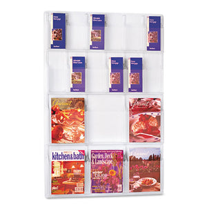 ESSAF5600CL - Reveal Clear Literature Displays, 18 Compartments, 30w X 2d X 45h, Clear