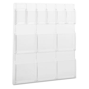 ESSAF5606CL - Reveal Clear Literature Displays, 12 Compartments, 30w X 2d X 34-3-4h, Clear