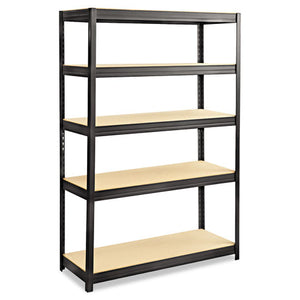 ESSAF6246BL - Boltless Steel-particleboard Shelving, Five-Shelf, 48w X 18d X 72h, Black