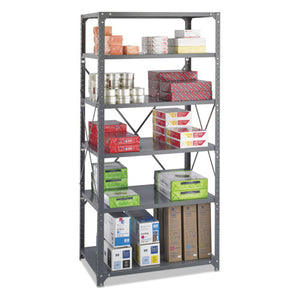 ESSAF6270 - Commercial Steel Shelving Unit, Six-Shelf, 36w X 24d X 75h, Dark Gray