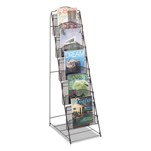 ESSAF6461BL - Onyx Magazine Floor Rack, 12-1-2w X 18-1-2d X 46h, Black