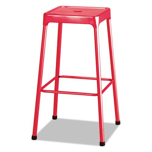 ESSAF6606RD - Bar-Height Steel Stool, Red