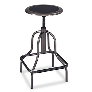 ESSAF6665 - Diesel Series Backless Industrial Stool, High Base, Pewter Leather Seat