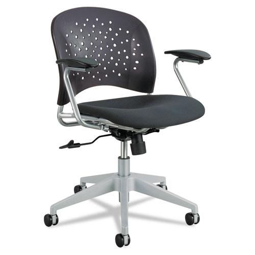 ESSAF6803BL - Reve Series Task Chair, Round Plastic Back, Polyester Seat, Black Seat-back