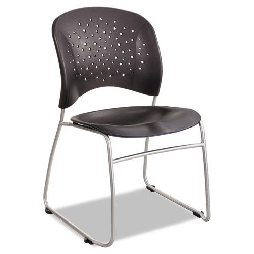 ESSAF6804BL - Reve Series Guest Chair With Sled Base, Black Plastic, Silver Steel, 2-carton