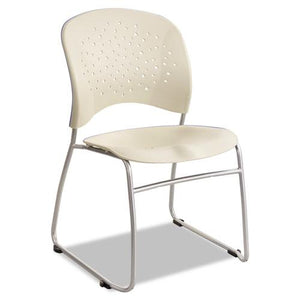 ESSAF6804LT - Reve Series Guest Chair With Sled Base, Latte Plastic, Silver Steel, 2-ct