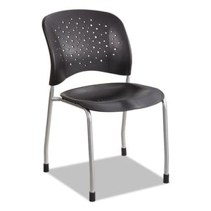 ESSAF6805BL - Reve Series Guest Chair W- Straight Legs, Black Plastic, Silver Steel, 2-carton