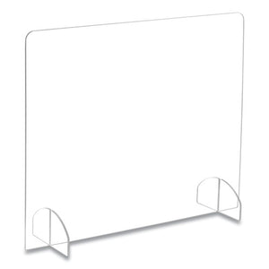 Portable Acrylic Sneeze Guard With Document Pass Through, 30 X 8 X 28, Acrylic, Clear