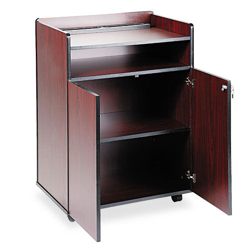 ESSAF8919MH - Executive Mobile Presentation Stand, 29-1-2w X 20-1-2d X 40-3-4h, Mahogany