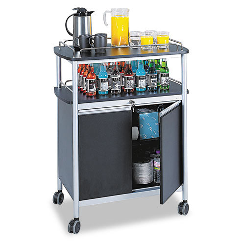 ESSAF8964BL - Mobile Beverage Cart, 33-1-2w X 21-3-4d X 43h, Black