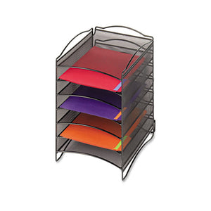 ESSAF9431BL - Onyx Steel Mesh Lliterature Sorter, Six Compartments, Black