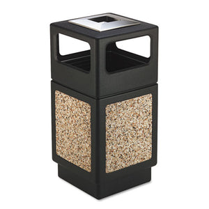 ESSAF9473NC - Canmeleon Ash-trash Receptacle, Square, Aggregate-polyethylene, 38gal, Black