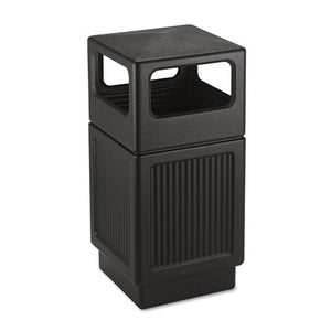 ESSAF9476BL - Canmeleon Side-Open Receptacle, Square, Polyethylene, 38gal, Textured Black