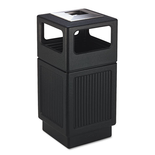 ESSAF9477BL - Canmeleon Ash-trash Receptacle, Square, Polyethylene, 38gal, Textured Black