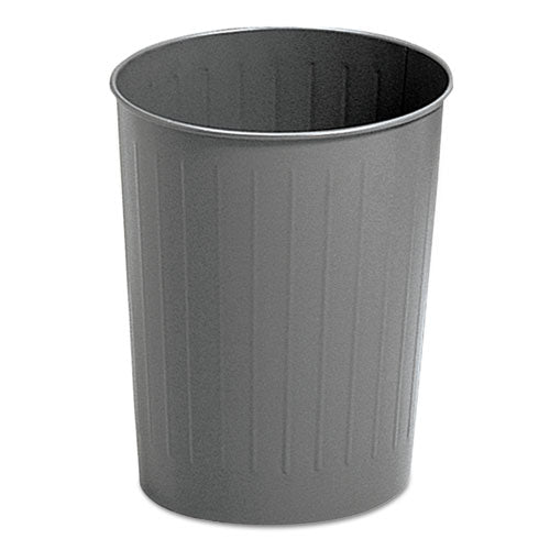 ESSAF9604CH - Round Wastebasket, Steel, 23.5qt, Charcoal