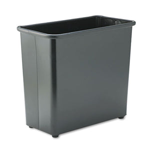 ESSAF9616BL - Rectangular Wastebasket, Steel, 27.5qt, Black