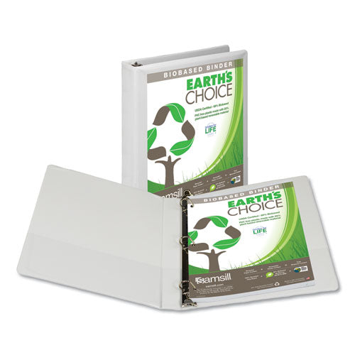 ESSAM16937 - EARTH'S CHOICE BIOBASED D-RING VIEW BINDER, 1" CAPACITY, WHITE