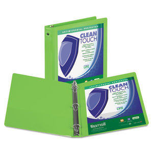 Clean Touch Round Ring View Binder Protected W-antimicrobial Additive, 3 Rings, 1" Capacity, 11 X 8.5, Lime