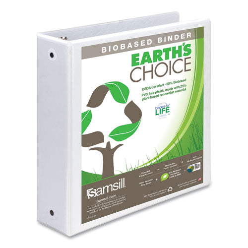 ESSAM17367 - EARTH'S CHOICE BIOBASED ECONOMY ROUND RING VIEW BINDERS, 2" CAP., WHITE