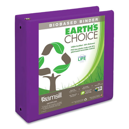 ESSAM17388 - EARTH'S CHOICE BIOBASED ECONOMY ROUND RING VIEW BINDERS, 3" CAP., PURPLE