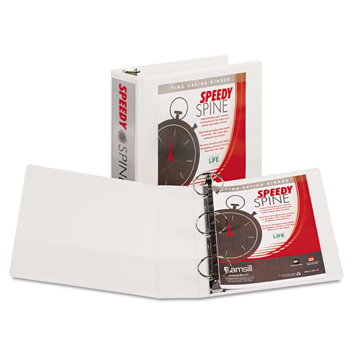 ESSAM18187C - Speedy Spine Round Ring View Binder, 11 X 8-1-2, 3" Cap, White