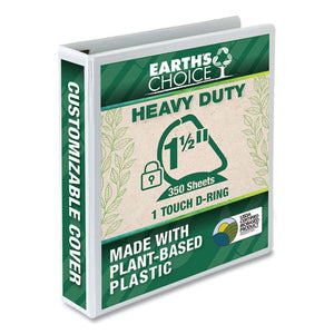 Earth's Choice Heavy-duty Biobased One-touch Locking D-ring View Binder, 3 Rings, 1.5" Capacity, 11 X 8.5, White