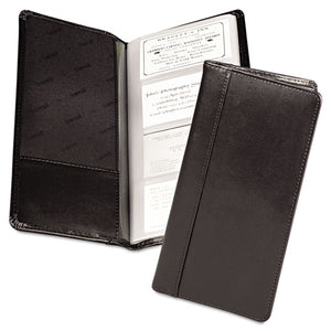 ESSAM81240 - Regal Leather Business Card File, 96 Card Cap, 2 X 3 1-2 Cards, Black